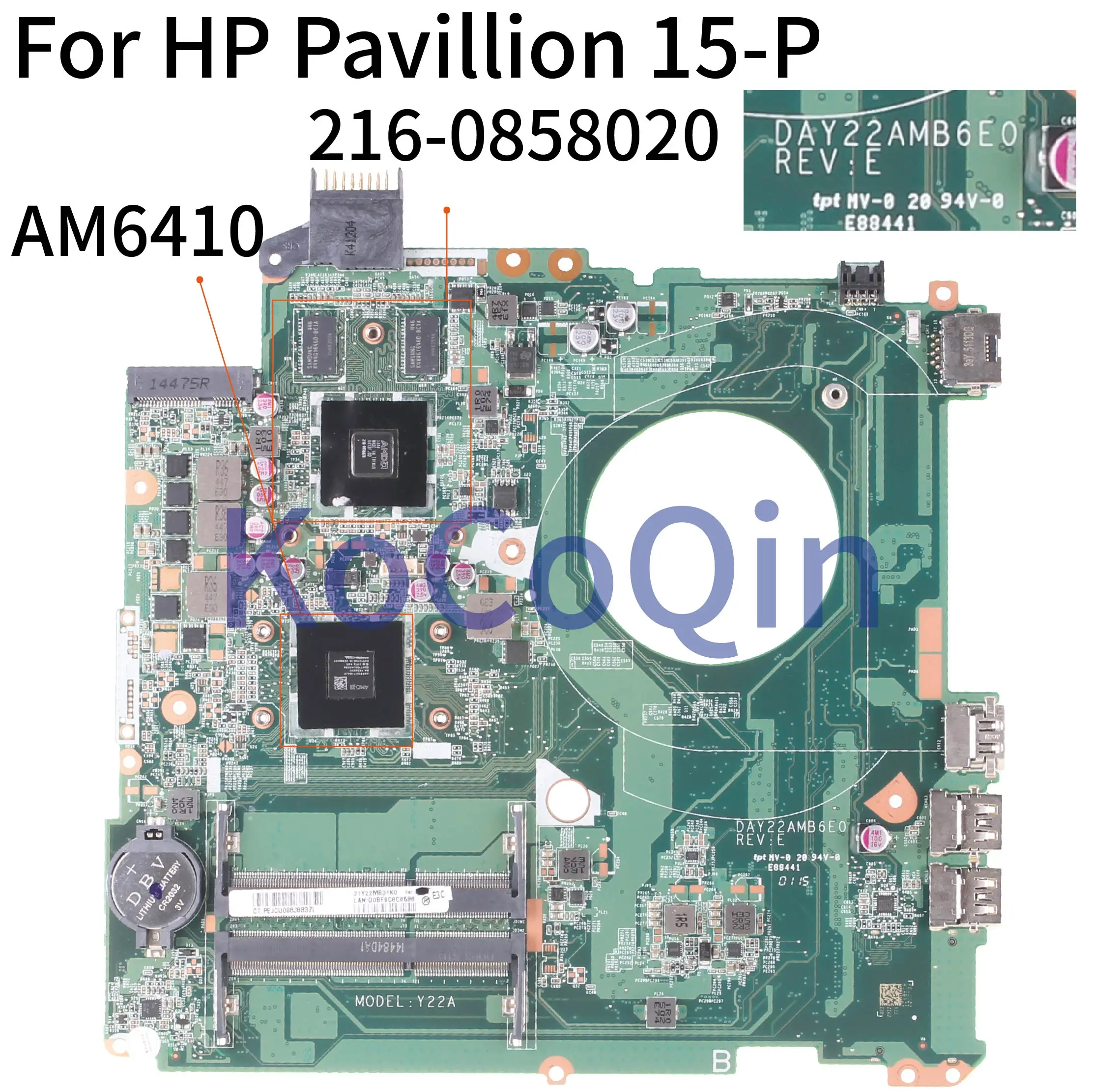Материнская плата KoCoQin для ноутбука HP 15-P 15 дюймов Core A8 AM6410 216-0858020 2 Гб материнская