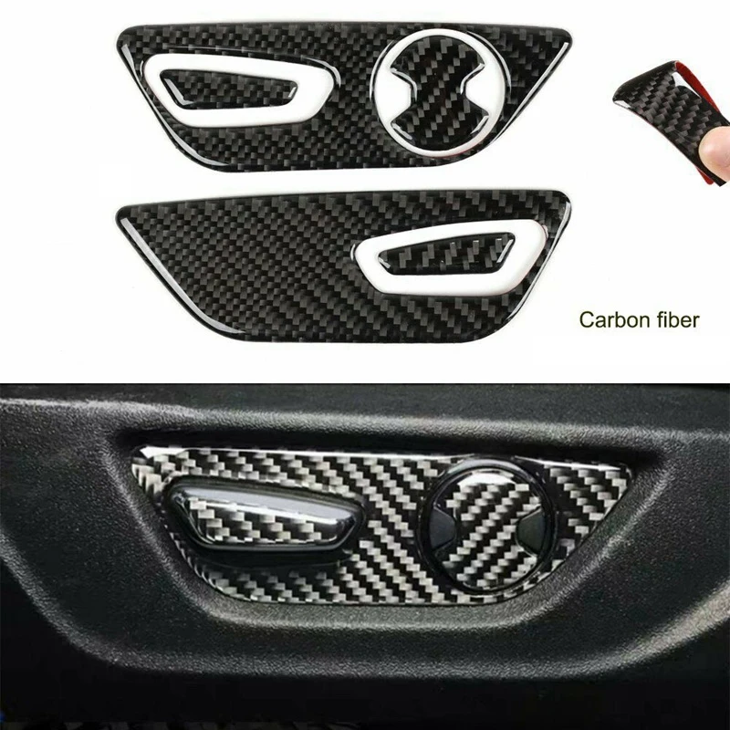 

for Ford Mustang Mustang (2015-2019) Car Interior Carbon Fiber Mustang Seat Adjustment Button Decoration Stickers 5Pcs