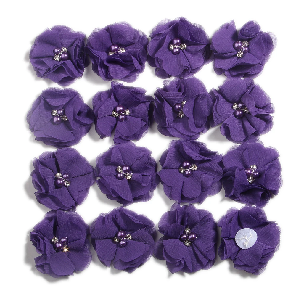 10 шт 5 см кружевная отделка нашивка для невесты DIY шифоновая ткань цветы букет