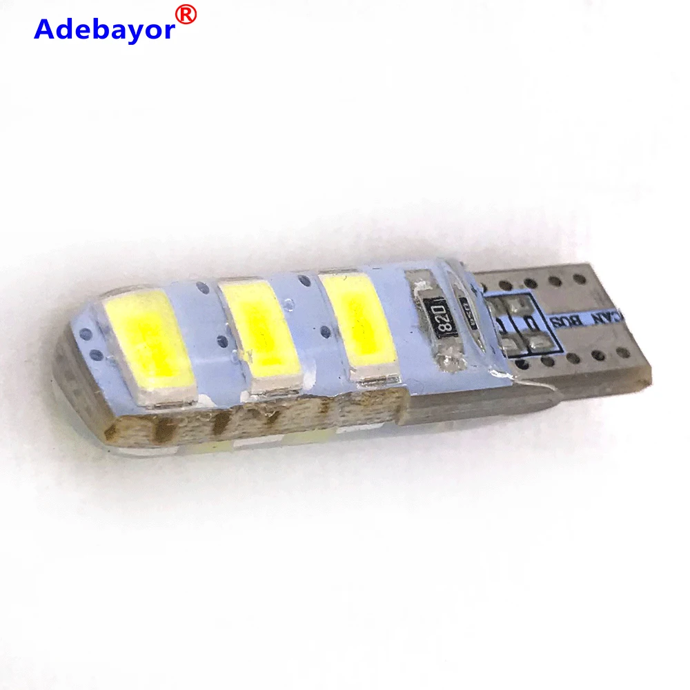 200 шт. Оптовая Продажа T10 силиконовый чехол 6 SMD 5630 LED Автомобильный купол свет W5W 194