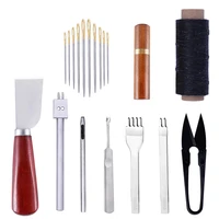 imzay leather stitching sewing punch craft tools kit cutter carving working stitching leather craft tool sets accessories