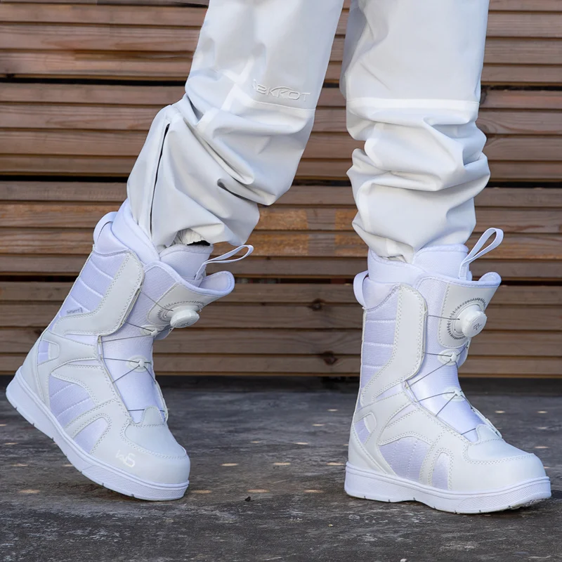 

Women Professional Ski Shoes Non-slip Wear-resistant Warm Waterproof Snowboarding Wire Buckle Lightweight Skiing Boots