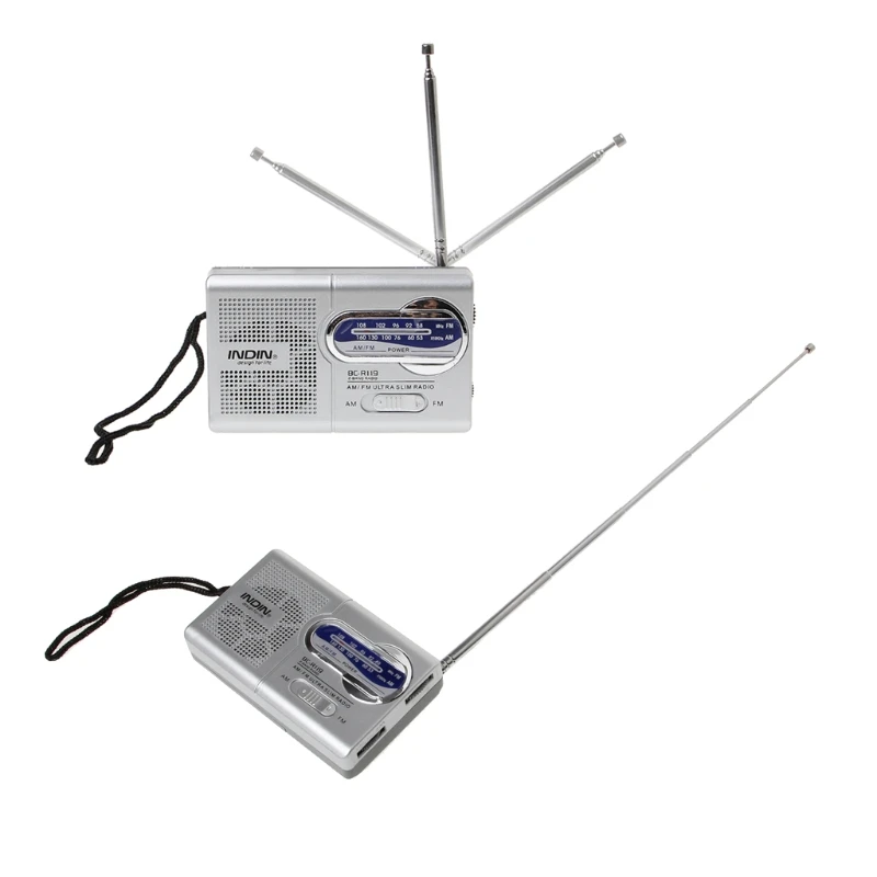 BC-R119 Portable Mini Radio 2-Band AM FM World Receiver Retractable Antenna DC 3V | Электроника