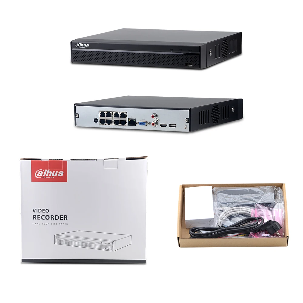 

Dahua NVR2108HS-8P-4KS2 8 Channel Compact 1U 8PoE Lite 4K H.265+ Network Video Recorder Audio IN/OUT HDMI 8MP Resolution