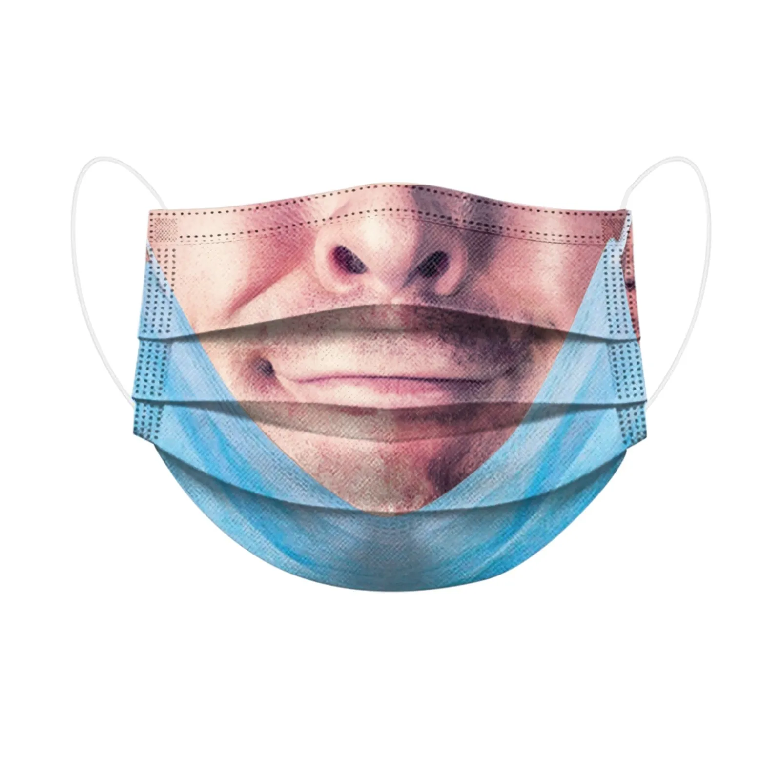 

50pcs Disposable Non-woven Face Mask Fashion Breathing Funny Print 3 Layer Adult Mouth Cover Masque Visage Mascaras De Baile