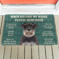 3d please remember standard schnauzer dogs house rules doormat non slip door floor mats decor porch doormat