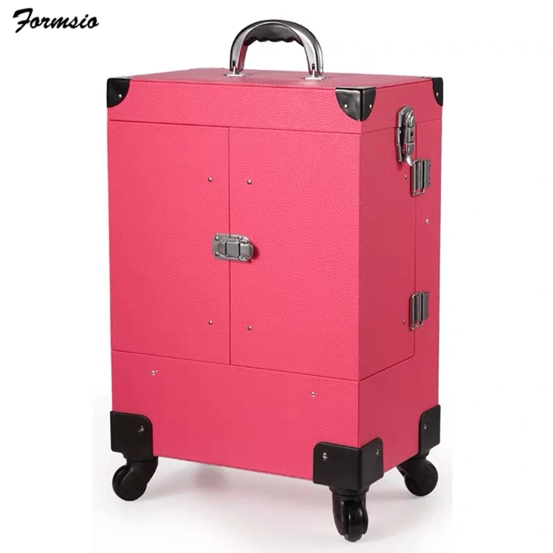 women necessaire makeup box professional Cosmetic luggage bag makeup trolley case large capacity