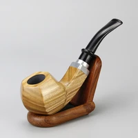 new green sandal wood pipe 9mm activated carbon filter smoking pipe hexagon bowl tobacco pipe handmade wooden pipe