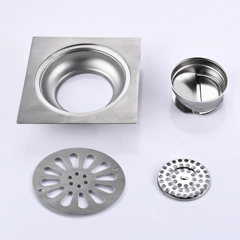 Сливная крышка для ванной и душа квадратная 15*15 см вставка плитки слив балкона