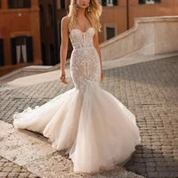 backless wedding dresses mermaid sweetheart tulle appliques lace boho dubai arabic wedding gown bridal dress vestido de noiva