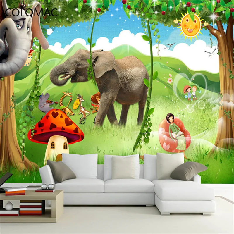 

Фон для фотографирования детей с изображением леса и животных