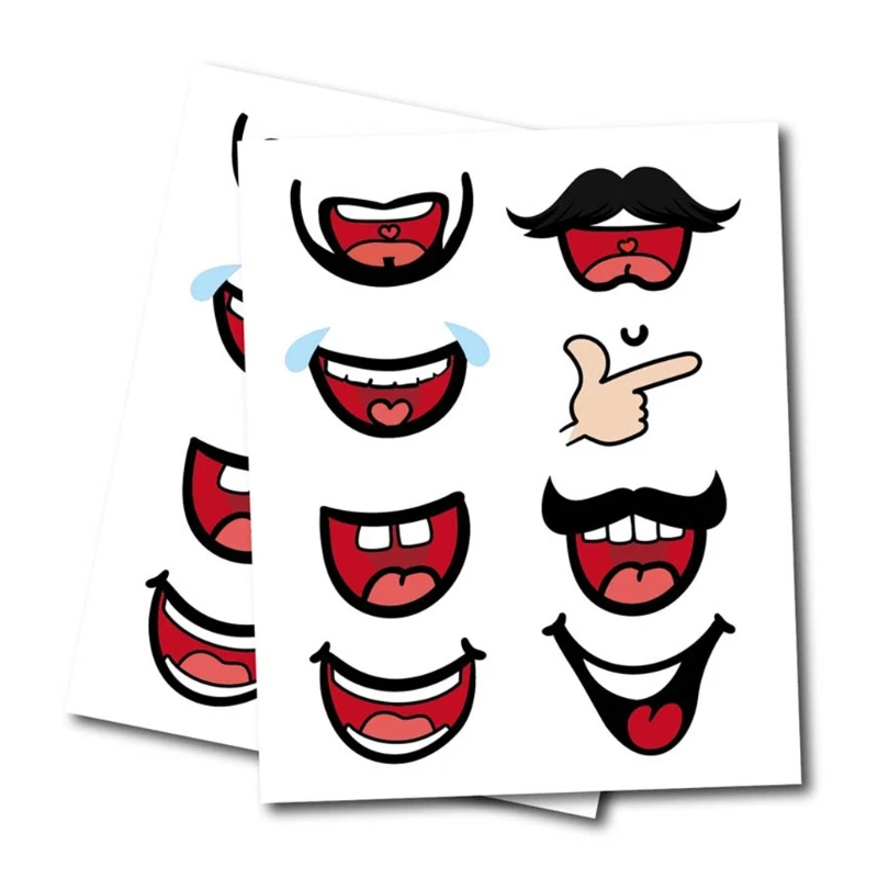 

50 Pcs Smiling Mouth Face Mask Stickers Smile Lips Decals Decorative Crafts