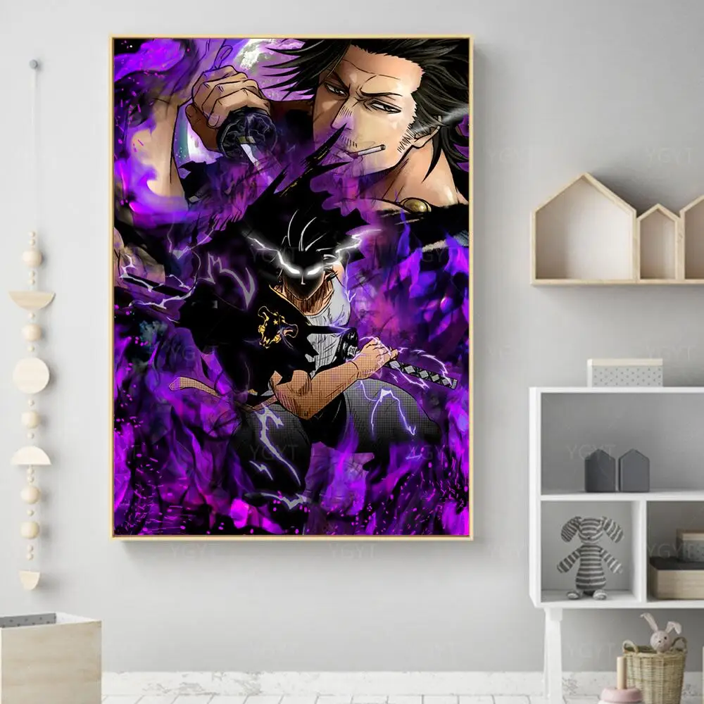 Настенные картины с изображением черного клевера Модульная картина HD плакаты