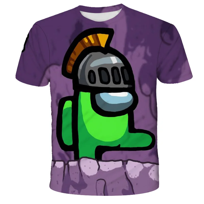 

4-16T Children Short Sleeve Tops Funny Game Among Us Boys T-Shirt Impostor Graphic Kid Summer Tee 3D Cartoon Shirts
