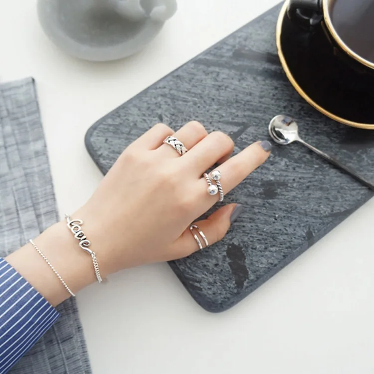 

Real 925 Sterling Silver Cross Opening Ring For Fashion Women Party Elegant Lines Fine Jewelry Giftv Vintage