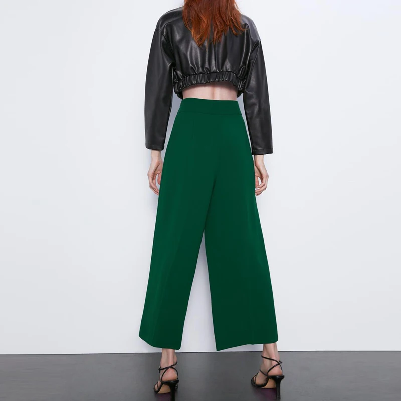 2020 весенние женские широкие брюки с высокой талией повседневные свободные