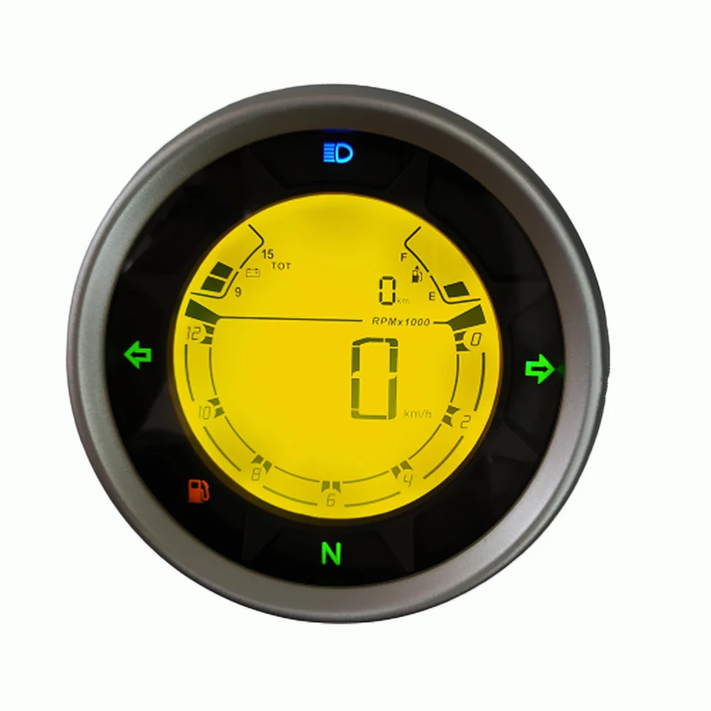 Мотоэлектрический счетчик, ЖК-цифровой дисплей, спидометр для 1,2,4 цилиндра, тахометр, 6 режимов, приборная панель, 12000 об/мин, одометр