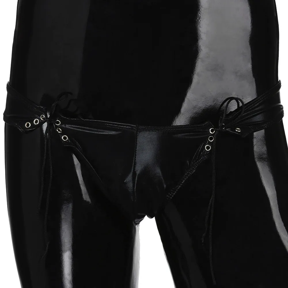 Мужские стринги из искусственной кожи модные гей-стринги эротическое нижнее