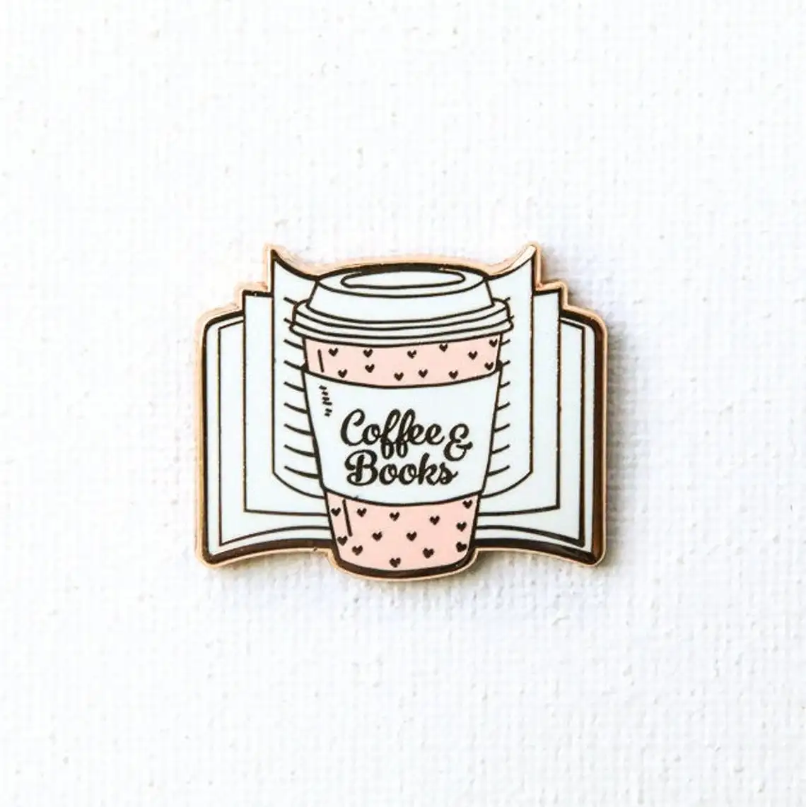 Кофейные книги жесткая эмалированная булавка кавайная розовая брошь на чашку с