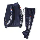 Костюм спортивный мужской утепленный, повседневный комплект спортивной одежды из двух предметов, куртка с капюшоном и штаны в полоску, зимний, большие размеры M  7XL 8XL 9XL