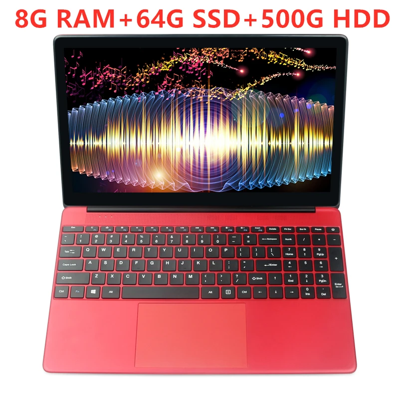 1- (8G 64G 500G) 15,6 дюймов 8 ГБ ОЗУ+ 256 ГБ SSD+ 2000 Гб HDD Intel четырехъядерный процессор 1920X1080P FHD Wifi офис дом школа ноутбук компьютер Win10 ноутбук - Цвет: 1- (8G 64G 500G)