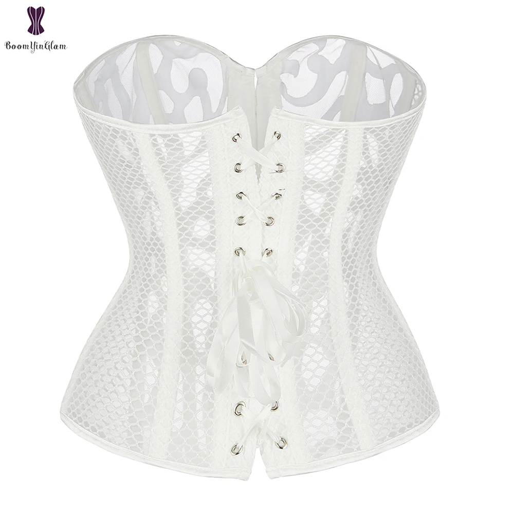 Корсет-бюстье сетчатый черного белого цвета | Женская одежда