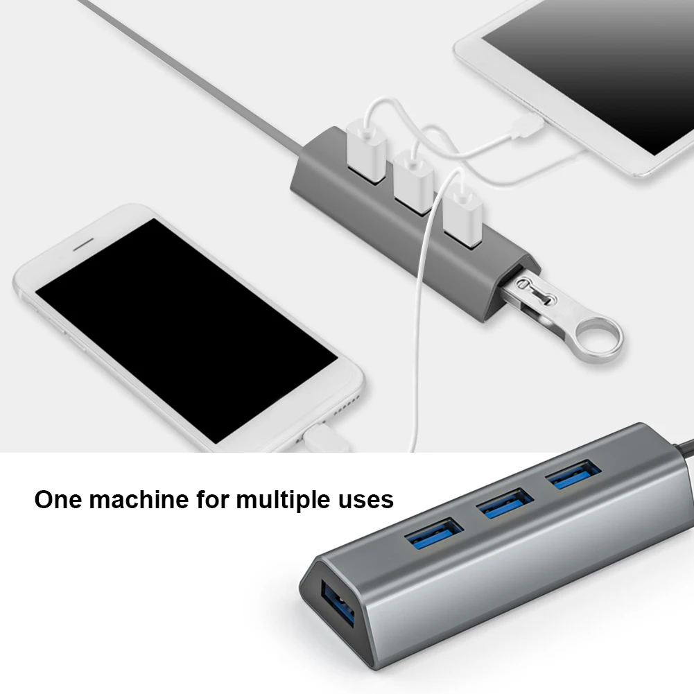 

Notebook Smartphone Expansion Converter USB Hub 4 Port 5Gbps High Speed USB 3.0 Splitter with Power Port for PC Computer