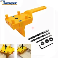 quick wood doweling jig plastic abs handheld pocket hole jig system 6810mm drill bit hole puncher for carpentry dowel joints