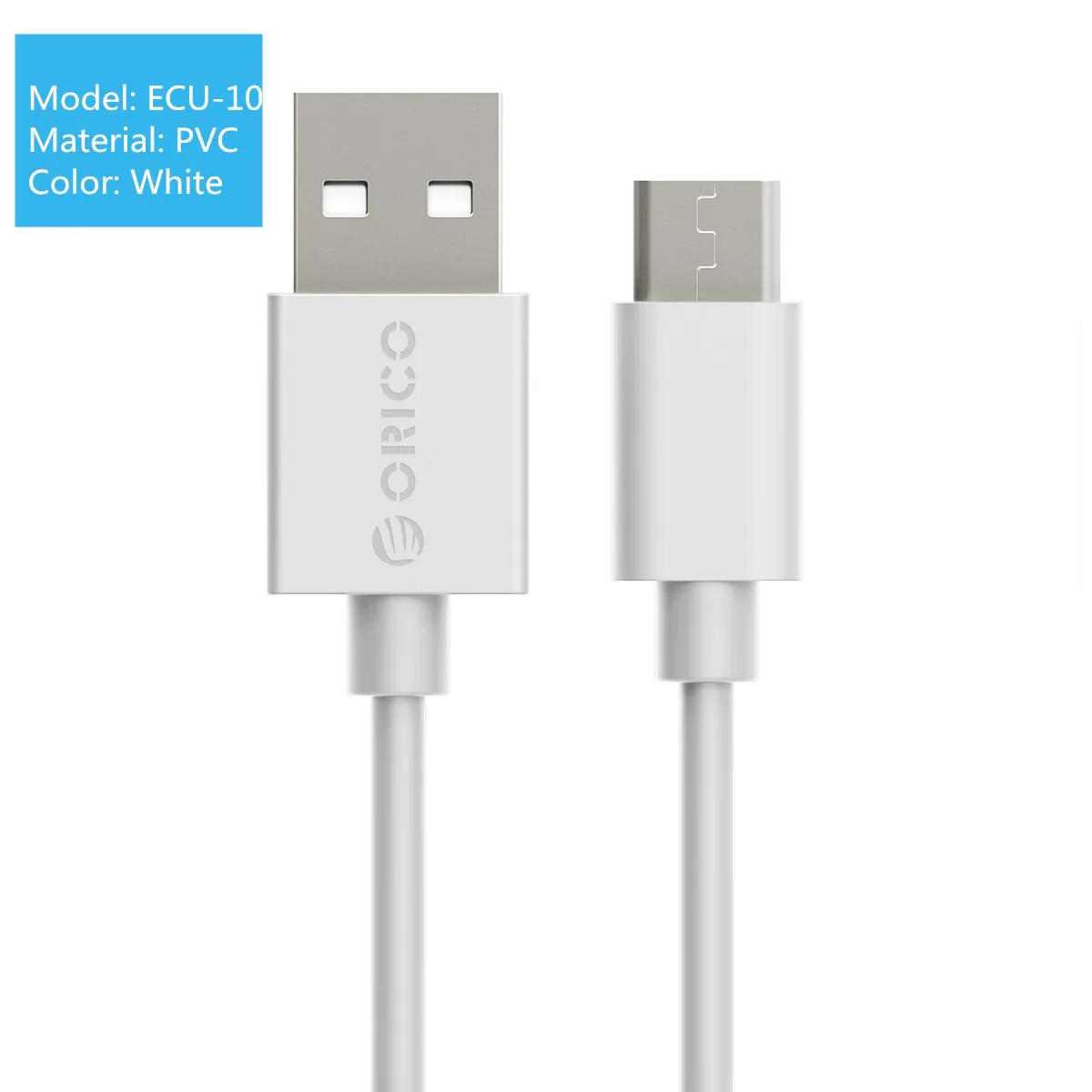 Кабель ORICO usb type-C для huawei mate 20, кабель для мобильного телефона, кабель USB C type C, шнур для зарядки и передачи данных для Xiaomi Mi9 Redmi Note 7 - Цвет: PVC White cable