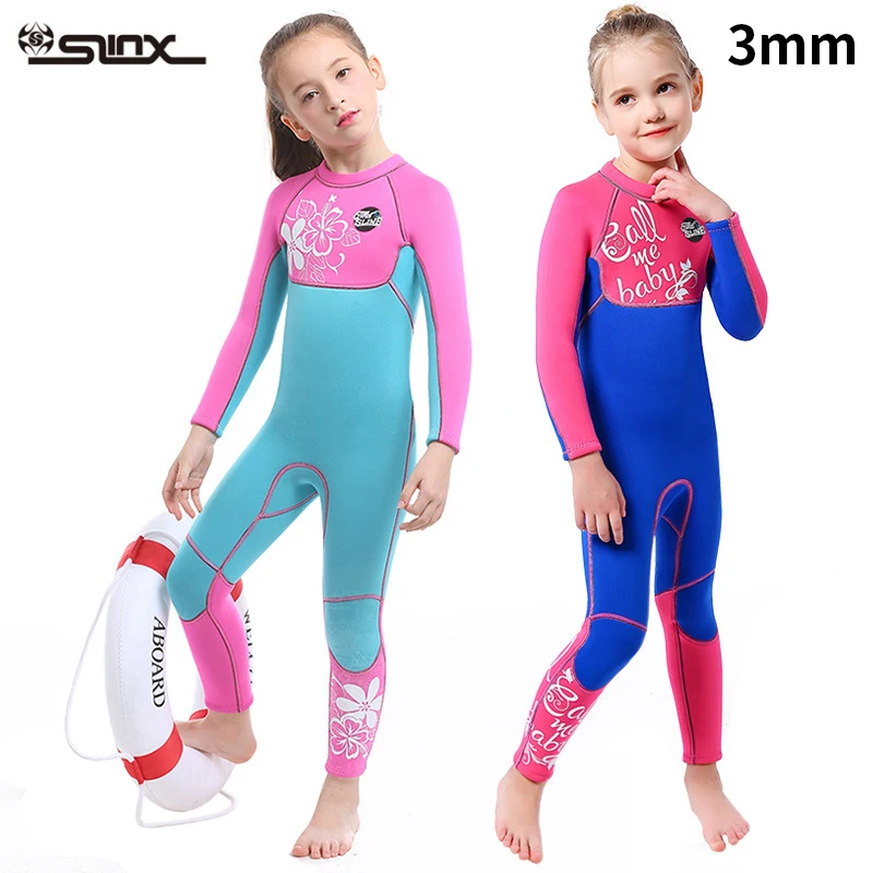 2021New 3mm Neoprene wetsuit kids Swimwears Diving Suits Keep Warm Long Sleeves Girls Surfing swim Children Rash Guards Snorkel