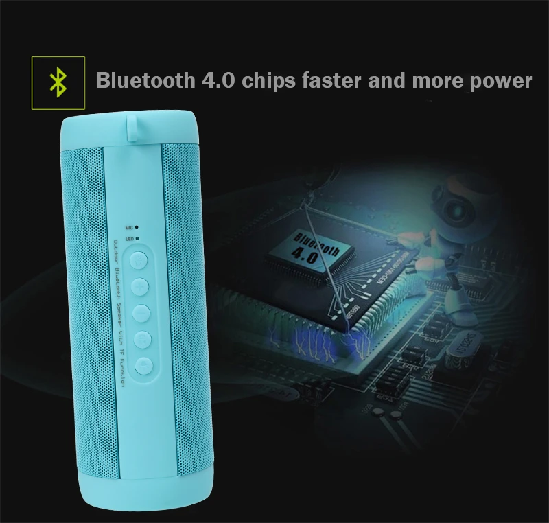 

T2 Bluetooth Speake Waterproof Portable Outdoor Led Wireless Column Loudspeaker Support Tf Card Fm Radio Aux Input