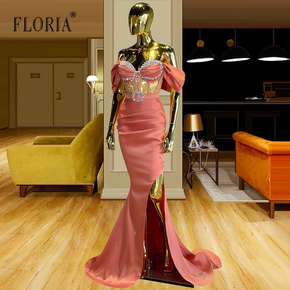 

Fashion Elegant Long Evening Dresses for Women Party Classy Night Lady Sexy Off The Shoulder Slit Mermaid Prom Vestidos