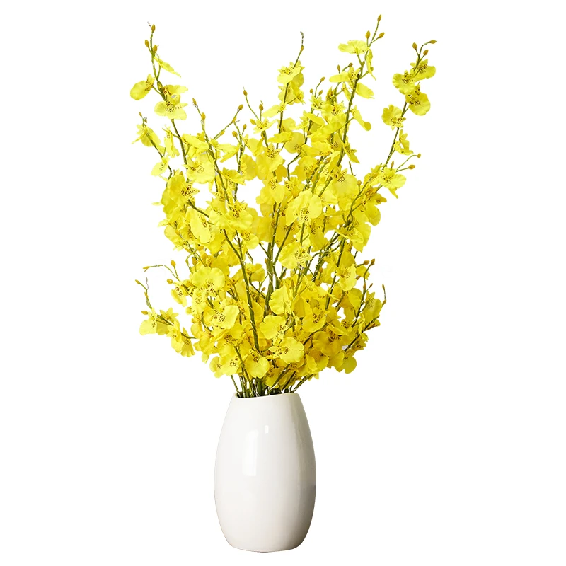 

creative Ceramic vase table lamp Artificial Flowers Orchid Vases Interior lighting Wedding Ornaments Home Decor Christmas gift