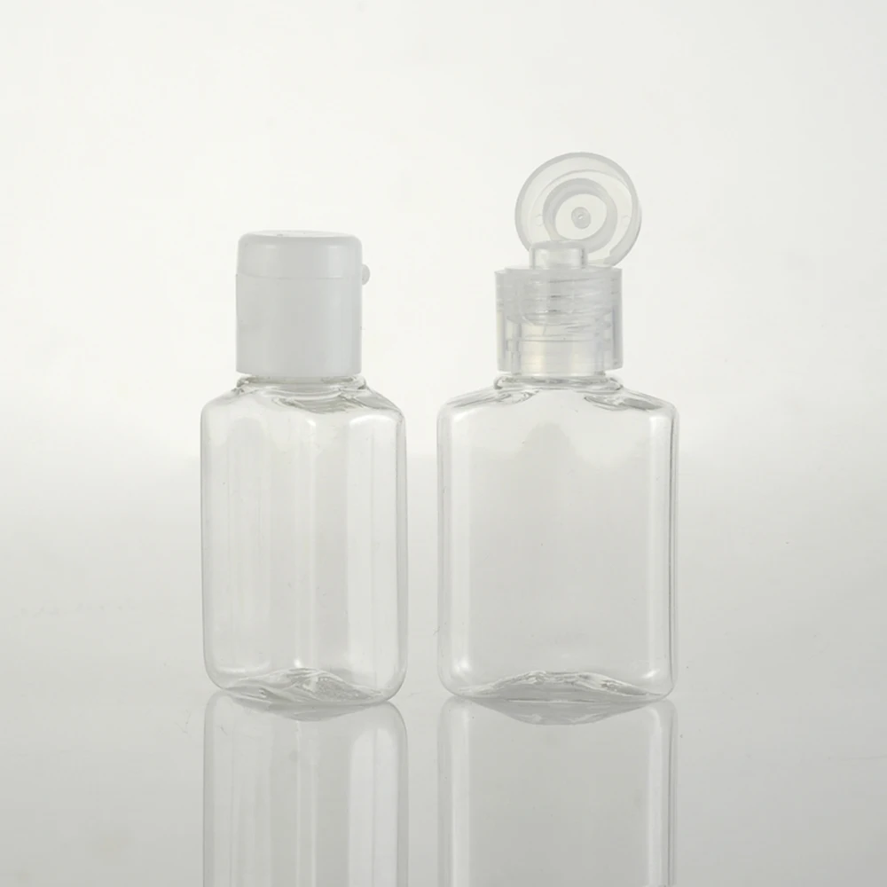

100pcs 20ml Empty Mini clear PET Bottles With Flip Top Cap Travel Lotion Containers Cosmetics Packaging Pot