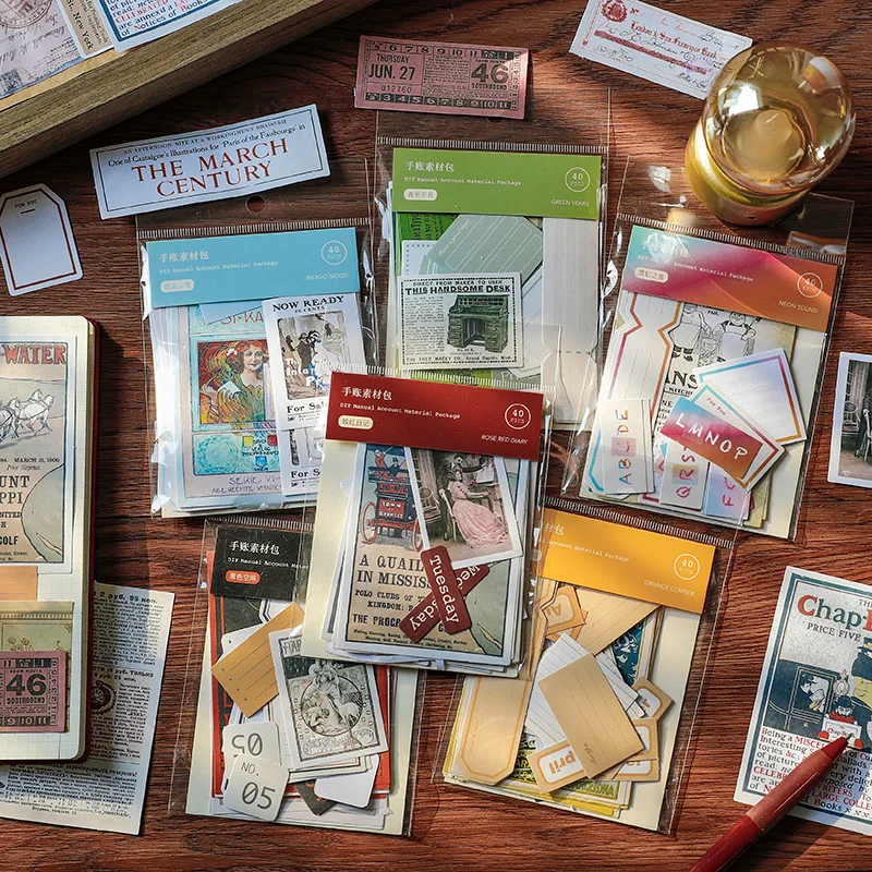 

40pcs/lot Memo Pads Sticky Notes Vintage Ins series Paper diary Scrapbooking Stickers Office School stationery Notepad