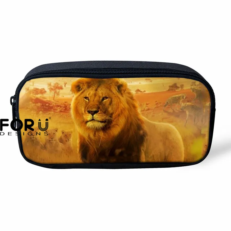 L5447K FORUDESIGNS/Школьный рюкзак с принтом «Король Лев» для мальчиков, повседневный мужской рюкзак для подростков, винтажная сумка с рисунком, 16 дюймов, Детская сумка - Цвет: L5447K