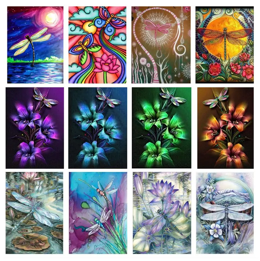 Набор для ручной вышивки со стрекозой изображения страз круглые камни мозаика