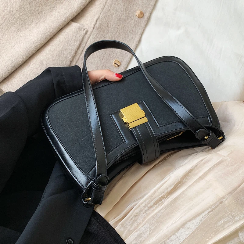 

Female Vintage Fashion Tote bag 2019 Fashion New Quality Matte PU Leather Women's Designer Handbag Lock Shoulder Messenger bags