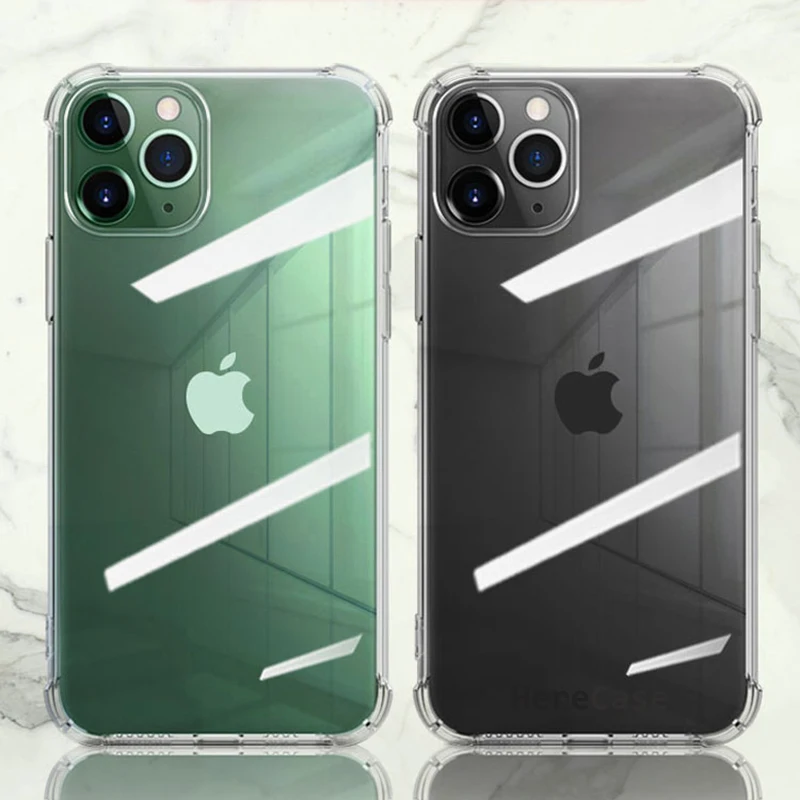 Чехол из прозрачного геля TPU Drop Anti-knock для iPhone 13 12 11 Pro Max XS XR 8 7 6 6S Plus 5 5S SE, супертонкий, с воздушным подушечным эффектом, защита от ударов.