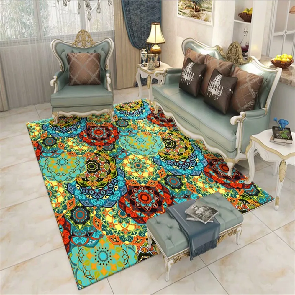 Скандинавский богемный ковер с геометрическими элементами напольный коврик