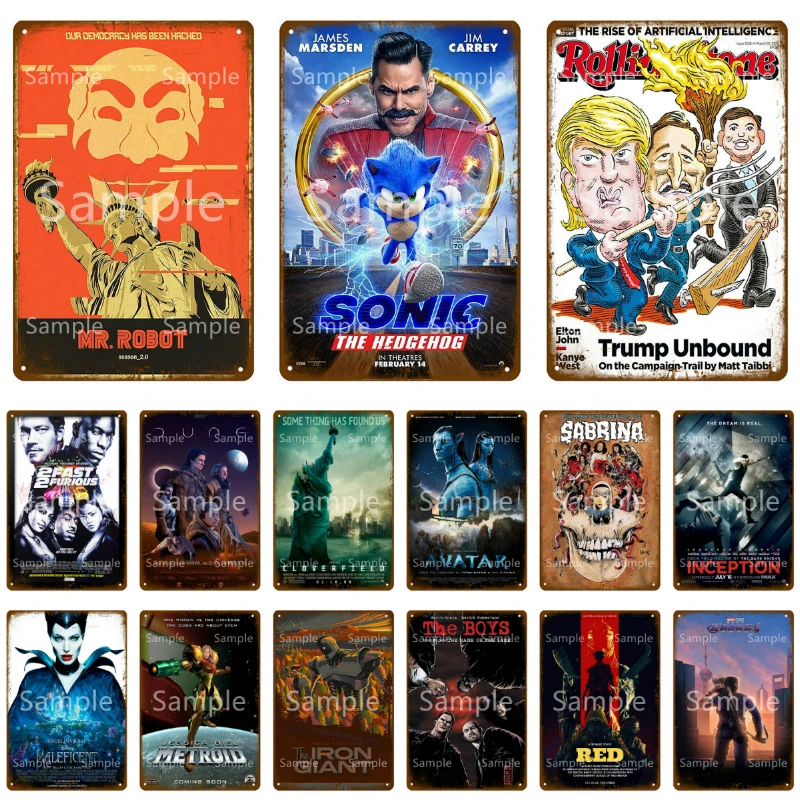 Металлическая жестяная вывеска для фильма винтажный металлический постер Ретро