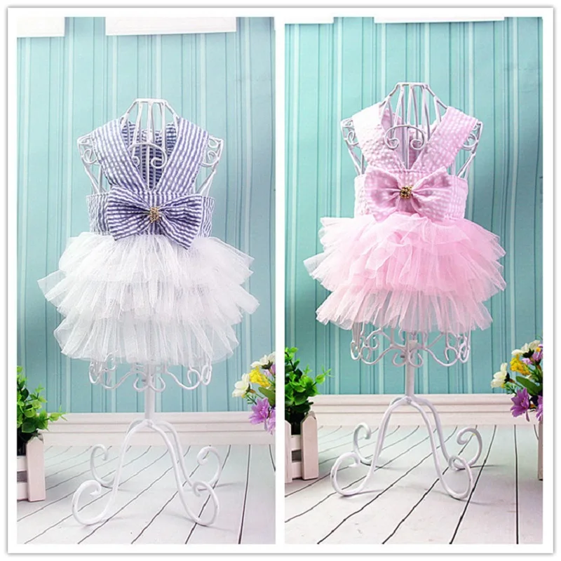 Сезон: весна-лето цветок футболка Tullle Платье Pet Одежда с принтом в виде собак для