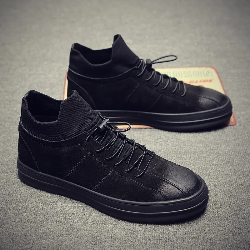 Высокие Швейные повседневные вулканизированные туфли для мужчин Новинка