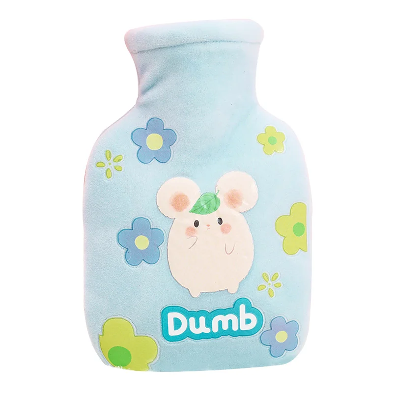 Thick Blue Fat Mouse 350 мл плюшевые грелки, теплые милые Мультяшные животные, грелки для рук, студенческий Карманный нагреватель, Резиновые грелки для дома - Цвет: Thick Blue Fat Mouse