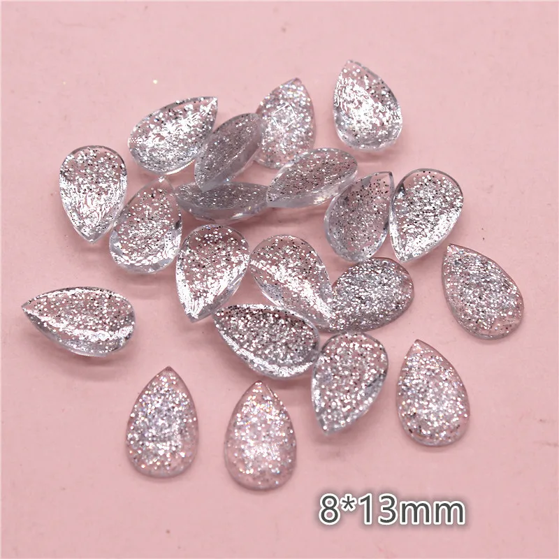 100 шт. 8*13 мм стразы из полимера в форме капли с плоским основанием кабошон сделай