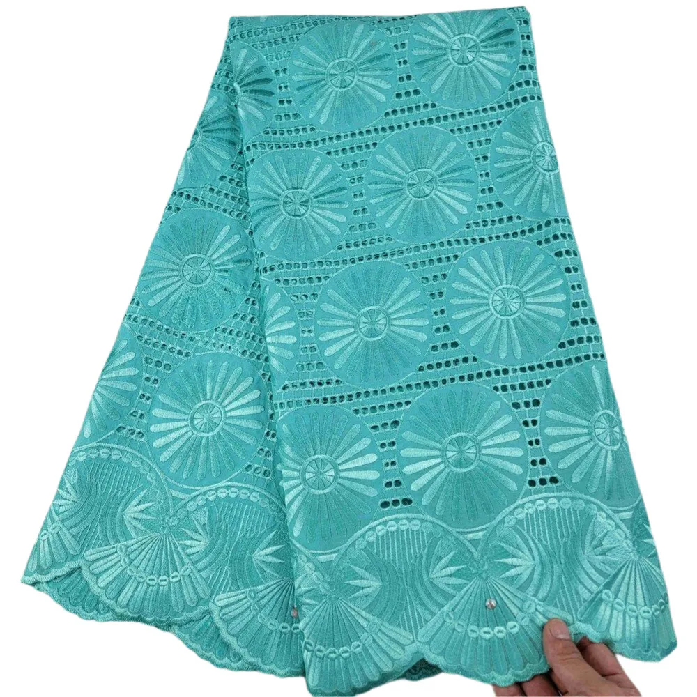 

5 ярдов, сухая кружевная ткань 2021, новейшая вышивка, Африканский хлопок, швейцарская вуаль, популярная вуаль в Дубае, хлопчатобумажная круже...