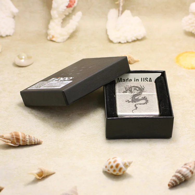 

Genuine Zippo oil lighter copper windproof Ancient silver dragon cigarette Kerosene lighters Gift With anti-counterfeiting code