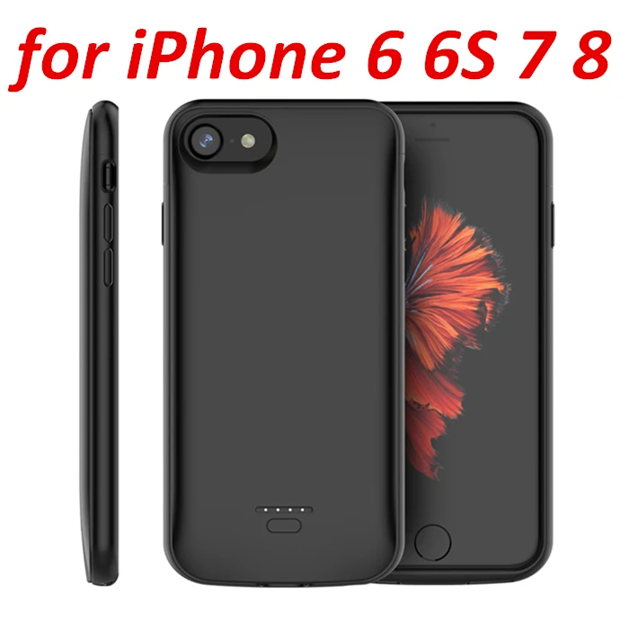 Для iPhone 11 SE 5 5S чехол для зарядного устройства 4000 мАч Внешний внешний аккумулятор чехол для зарядки для iPhone XS 7 8 plus 6 6S Чехол для аккумулятора - Цвет: for iphone 6 6s 7 8