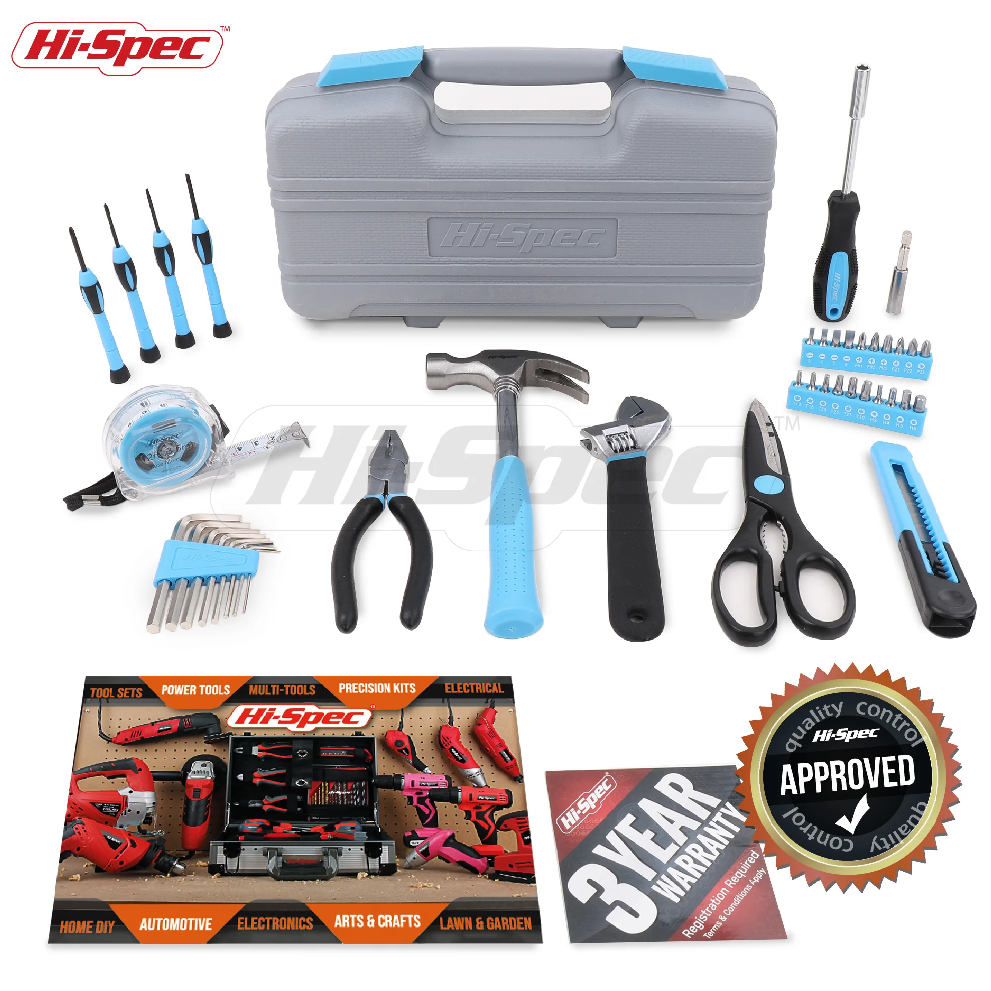 

Hi-Spec 40pc Home Repair Hand Tool Set General Household Tool Kit Basic DIY Tool Kit Sets with Toolbox Pliers Screwdriver Set