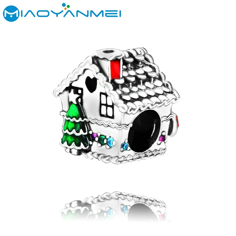 Рождественская серия 925 стерлинговые Серебряные бусы деревенское очарование